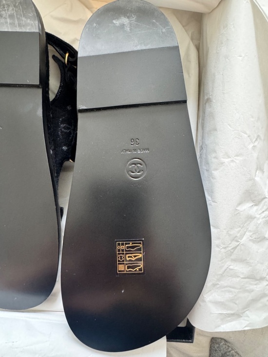 44546478-1_3.jpg Chanel Black Denim CC Dad Sandals NWT
